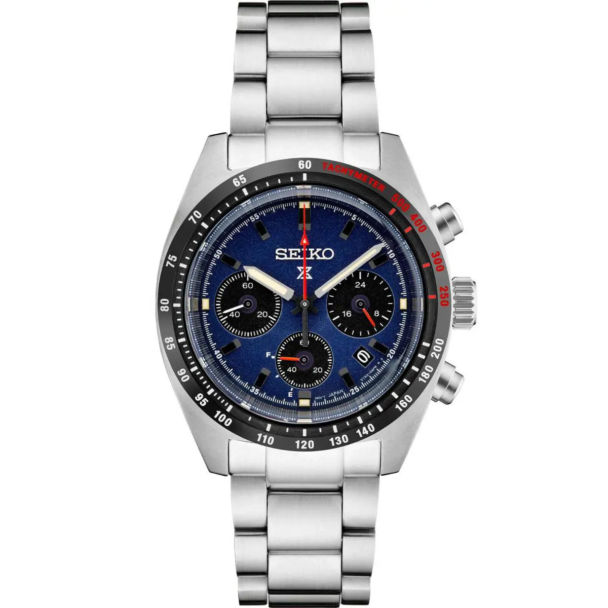 Seiko Prospex Speedtimer Blue Dial Stainless Steel Bracelet Watch SSC815 - Dial: Blue, Band: Silver