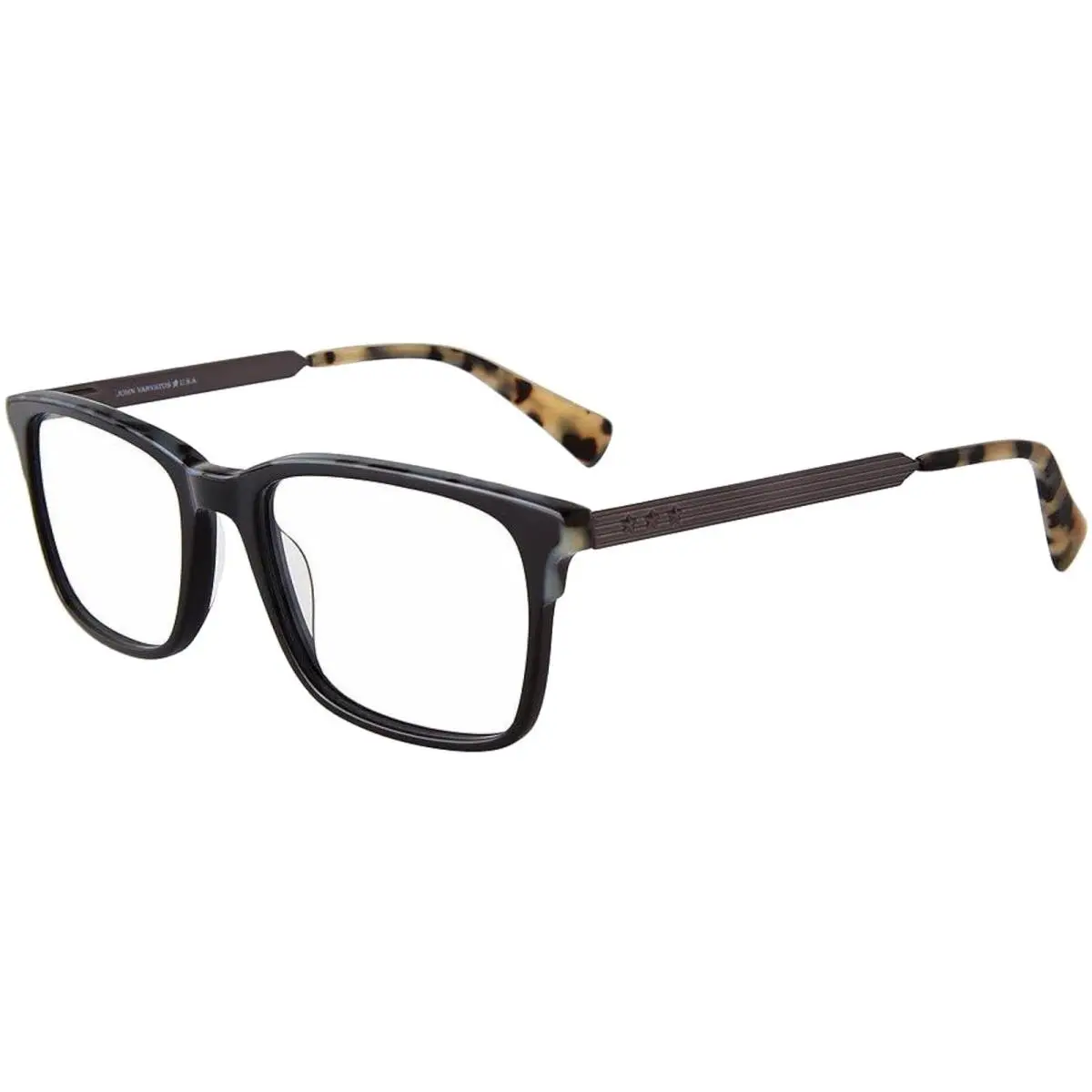 John Varvatos Men`s Black Square Eyeglass Frames - VJVC001530BLA