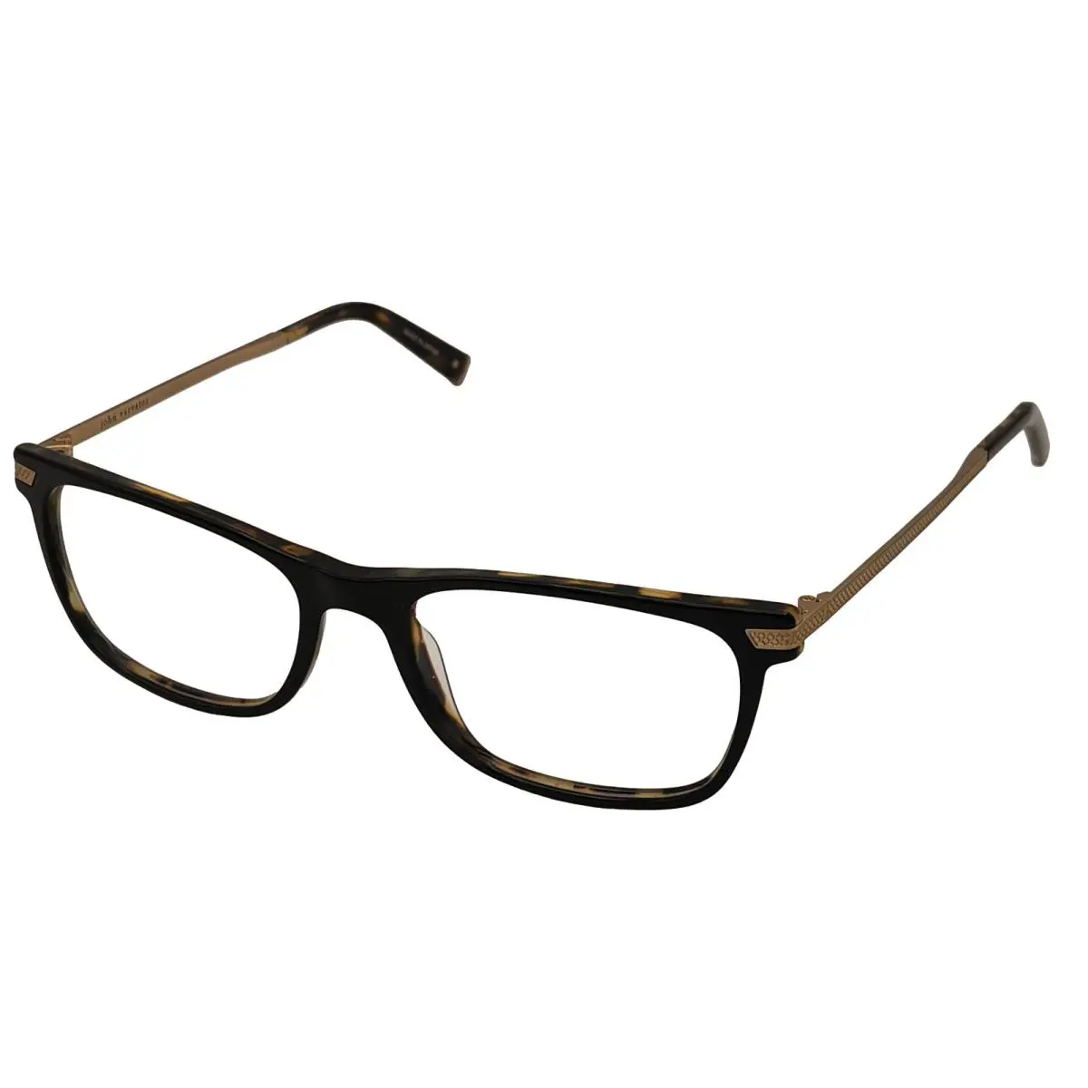 John Varvatos Rectangle Men Black Tortoise Eyewear Plastic Frame V412. 57mm