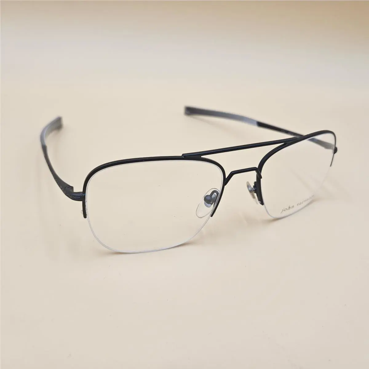 John Varvatos Eyeglasses V115 54-19 Matte Black Semi-rimless Aviator Frame