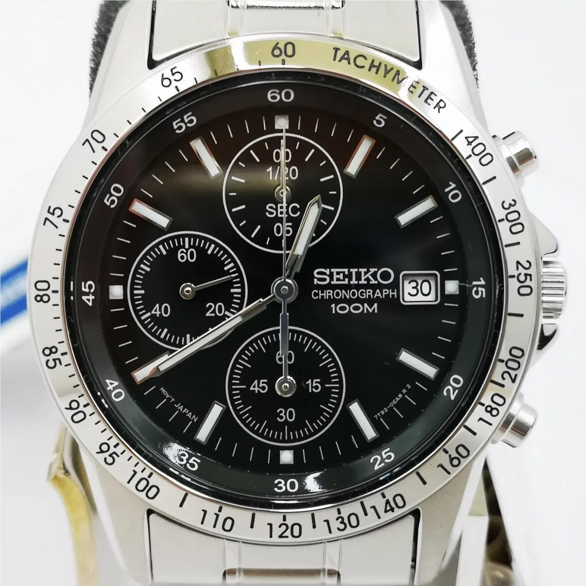 Seiko Chronograph SND367PC Black Silver Men`s Watch