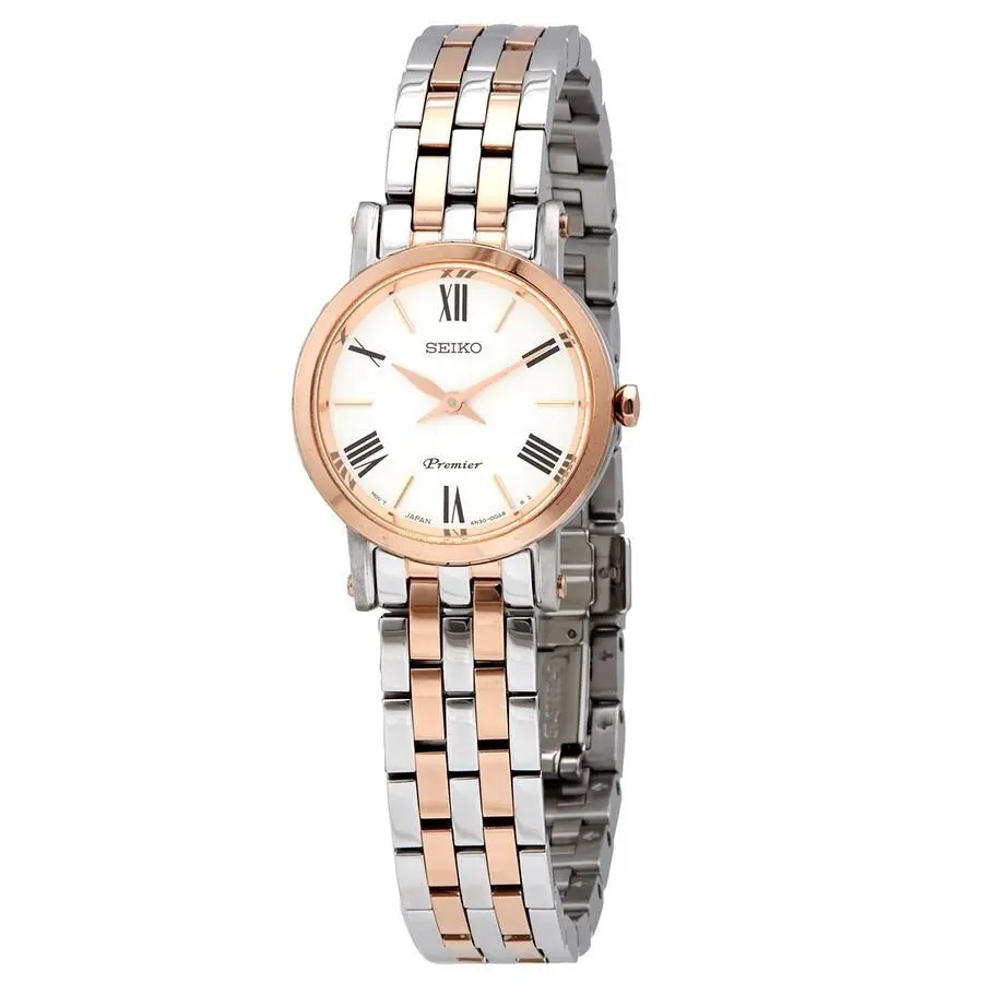 Seiko Premier Ladies Watch Silver Dial Two Tone Roman Numerals SWR028P1 - Dial: Silver, Band: Multicolor, Silver