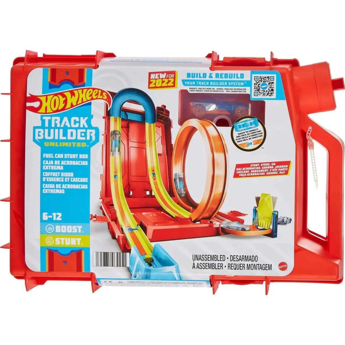 Hot Wheels Track Builder Playset with 14 Parts Stunt Box For Endless Fun