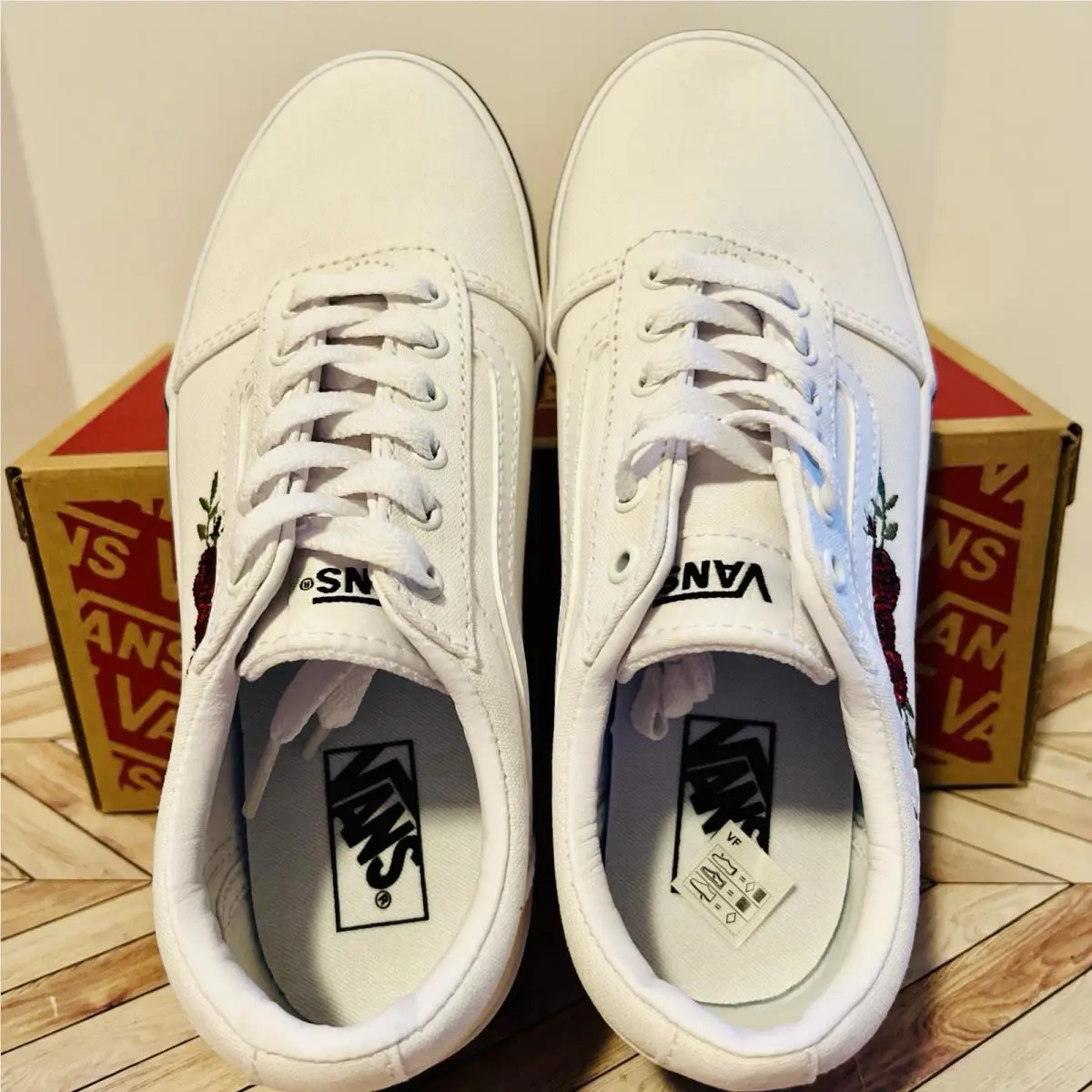 Vans shoes - VANS Ward Rose Embroidery - Ward Rose Embroidery - VN0A3JTFWTBD - White (UPC: 0197642448465) 2