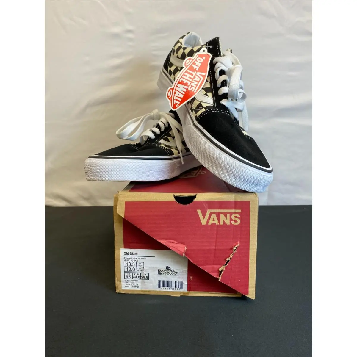 Vans Old Skool Unisex Adults Black White Lace Up Athletic Sneakers Sz W12 M10.5