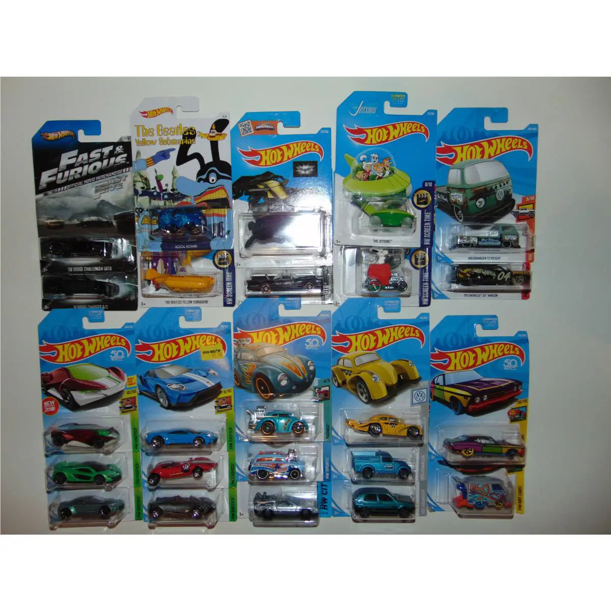 24 Hot Wheels Custom - Fast Furious - Batman - Beatles - Back To Future Rare