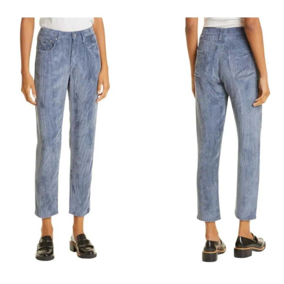 Rag Bone Rosa Crop Corduroy Pants Deep Blue Size 30