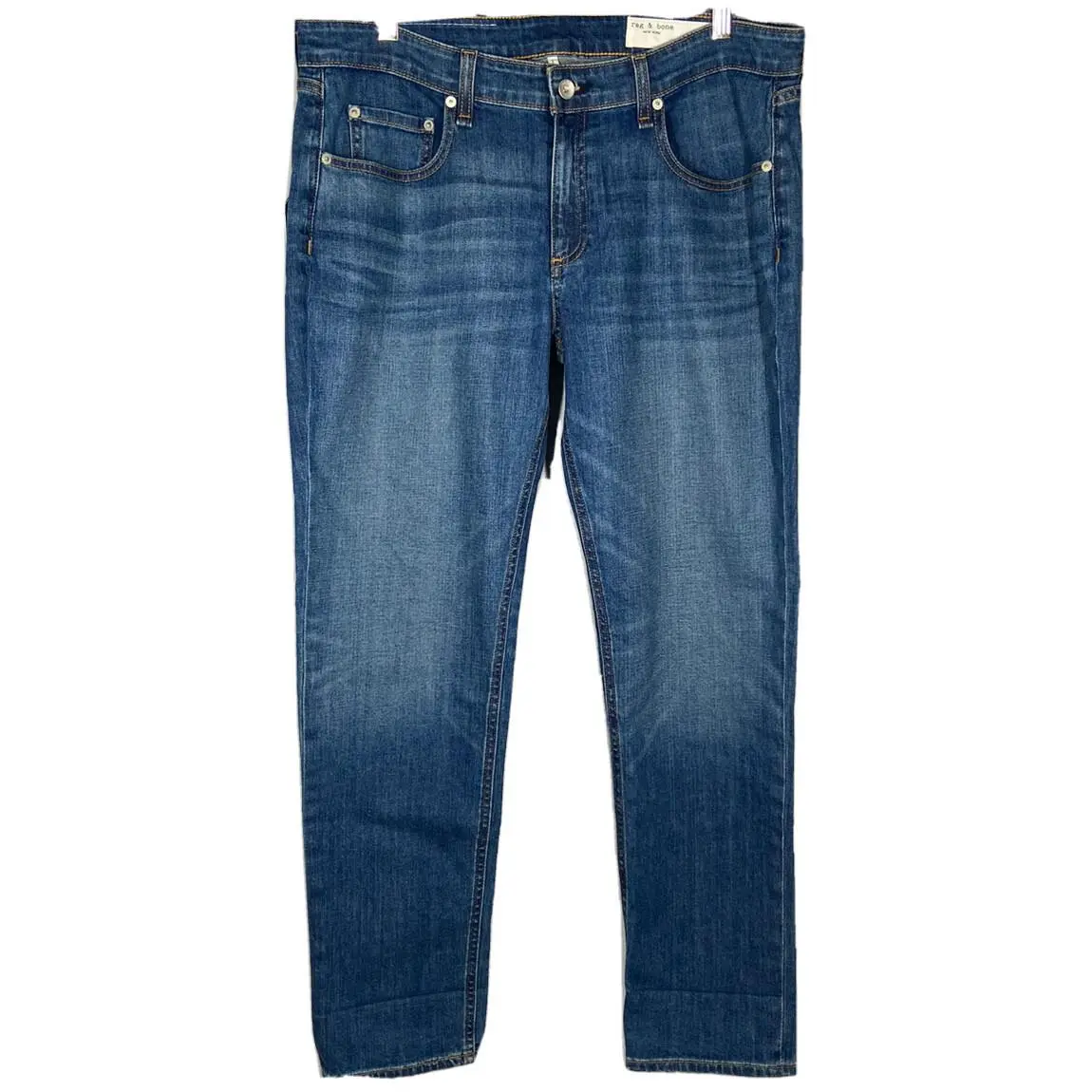 Rag Bone Women`s 31 Slim Boyfriend Low Rise Color Bellview Blue Denim by Rag & Bone