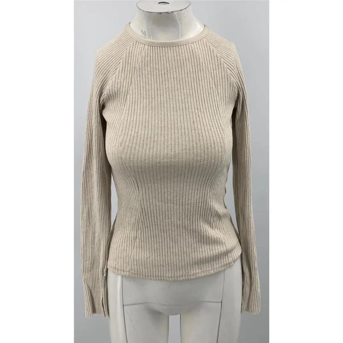 Rag Bone Womens Off-white Echo Ribbed Long Sleeve Top sz XS