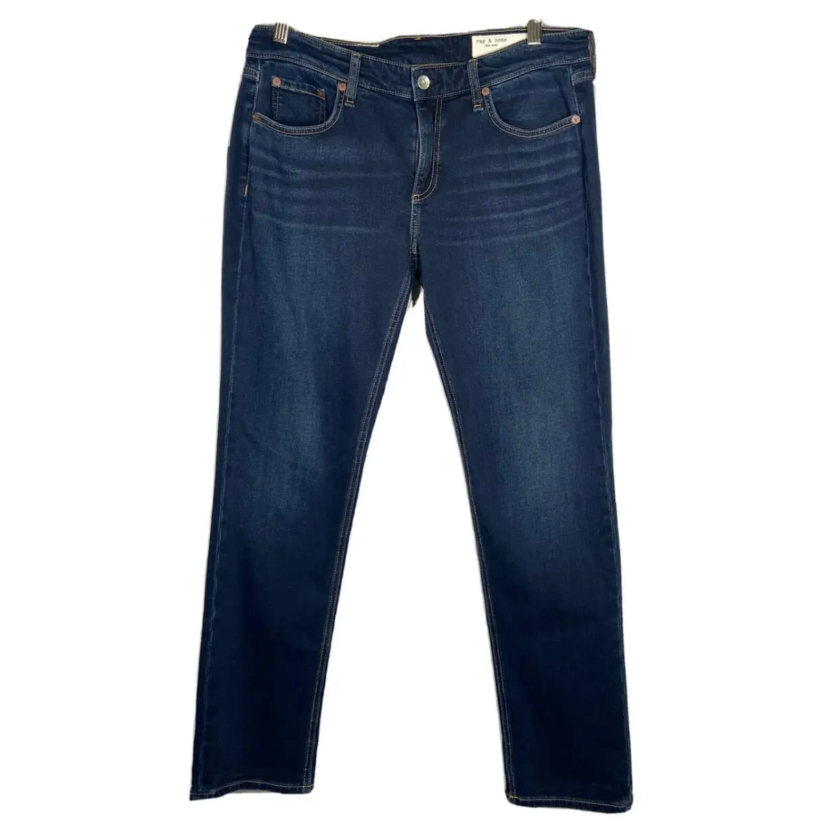 Rag Bone Women’s Jeans 28 Low Rise Slim Boyfriend Color Navy Bianca Denim by Rag & Bone