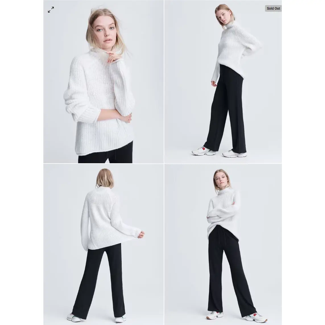 Rag Bone Joseph Alpaca Merino Wool Turtleneck Sweater Womens Large Curved Soft