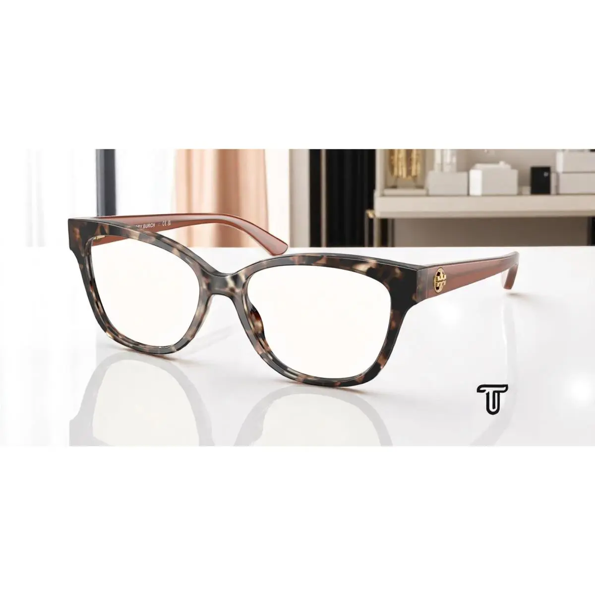 Tory Burch TY2079 1682 Pearl Brown Tortoise Demo Lens 53 mm Women`s Eyeglasses