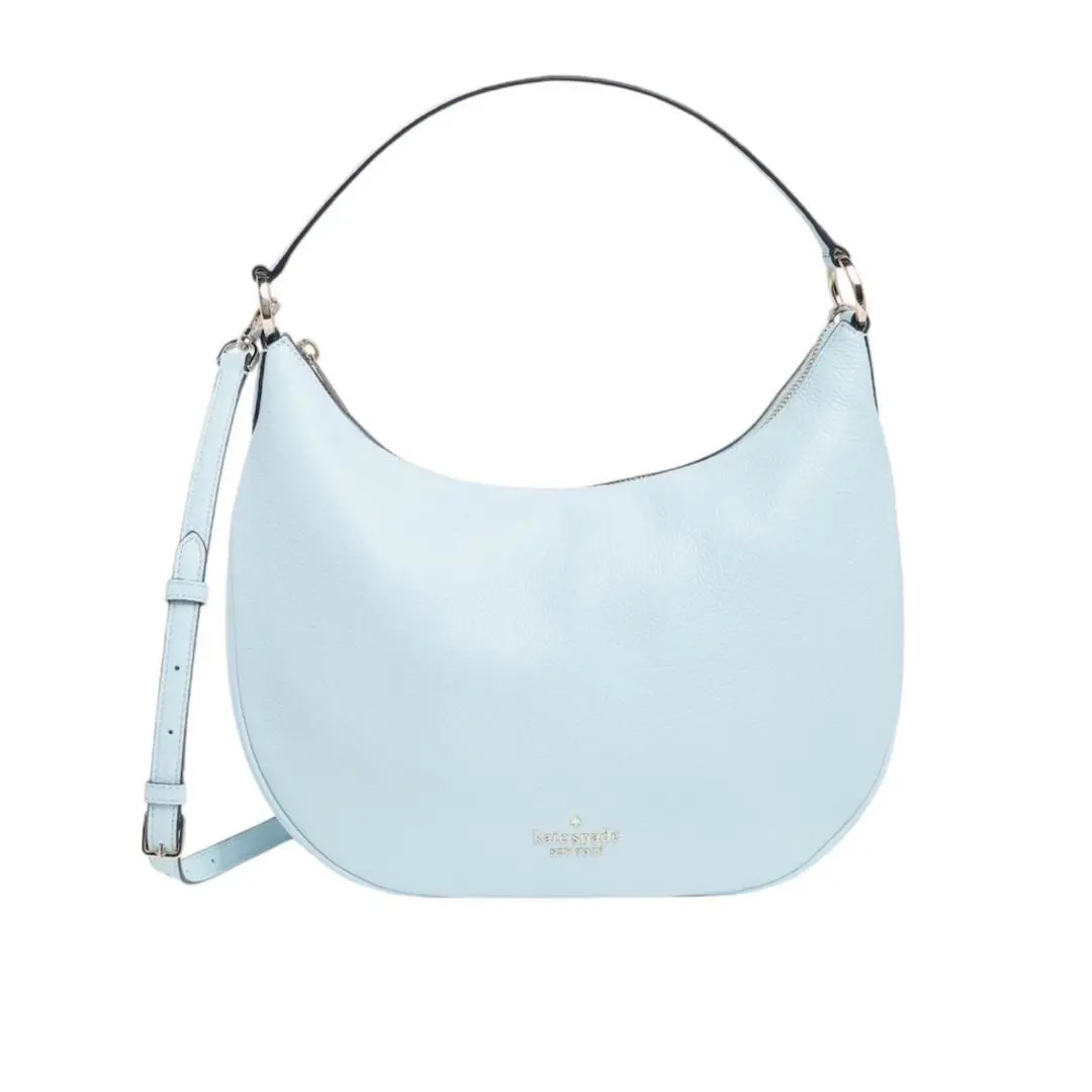 Kate Spade Womens Sky Blue Pebbled Leather Large Weston Hobo Shoulder Bag New