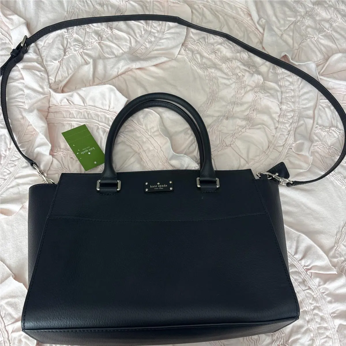 Kate Spade New York Lana Grove Black Leather Convertible Handbag