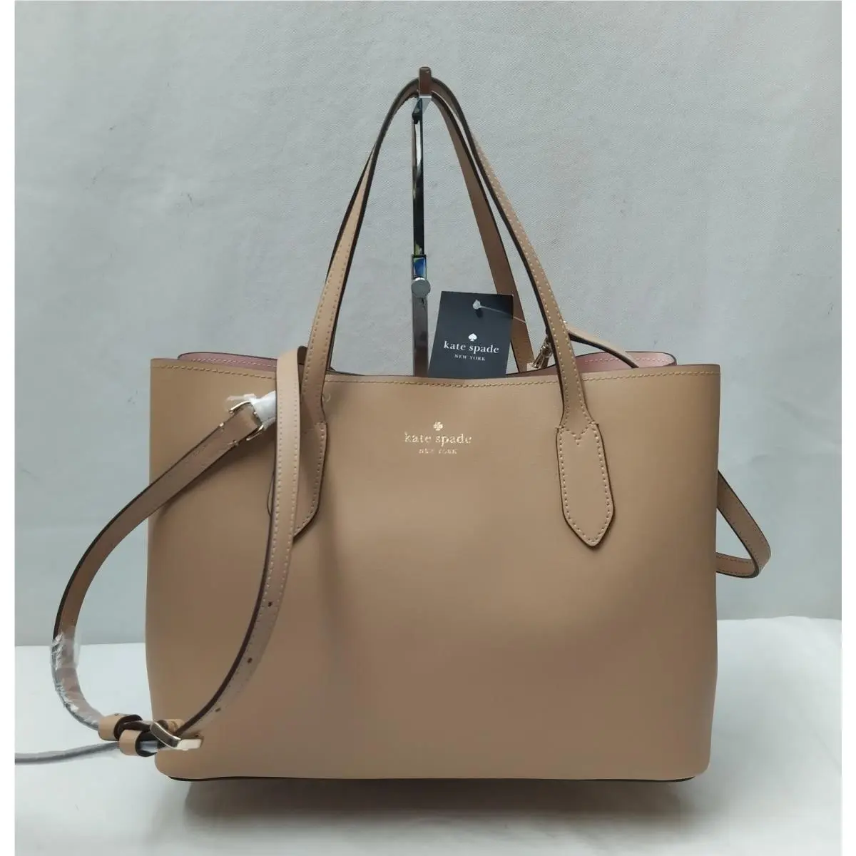 Kate Spade New York Beige Leather Double Handles Tote Bag