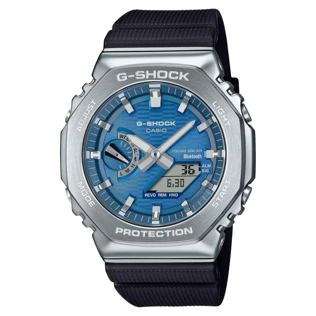 G-shock 2100 Series G-steel Blue Dial Tough Solar Men`s Watch GBM-2100A-2B by Casio