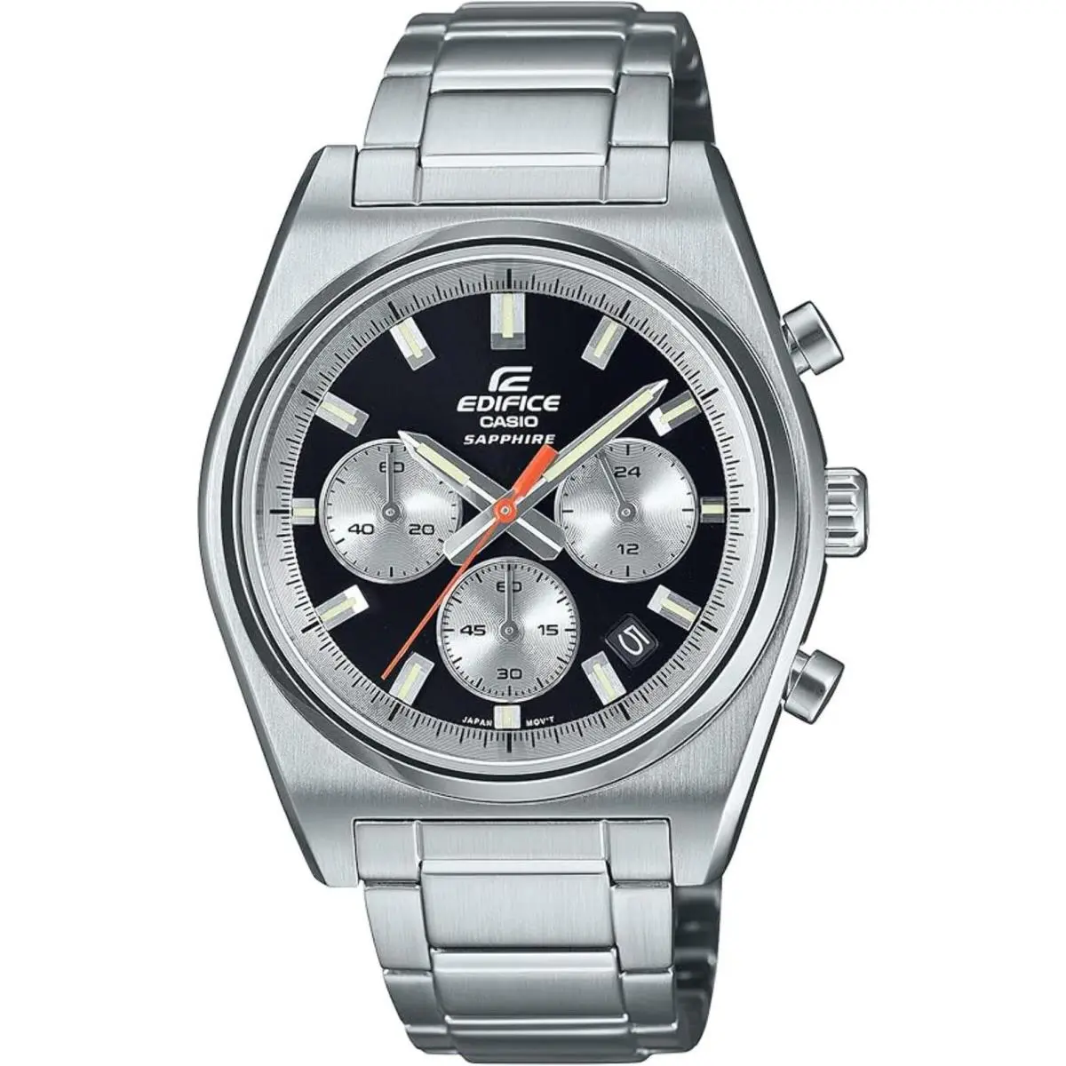 Casio EFB730D-7AV Analog Chronograph Watch Stainless Steel Band Silver Dial Efb