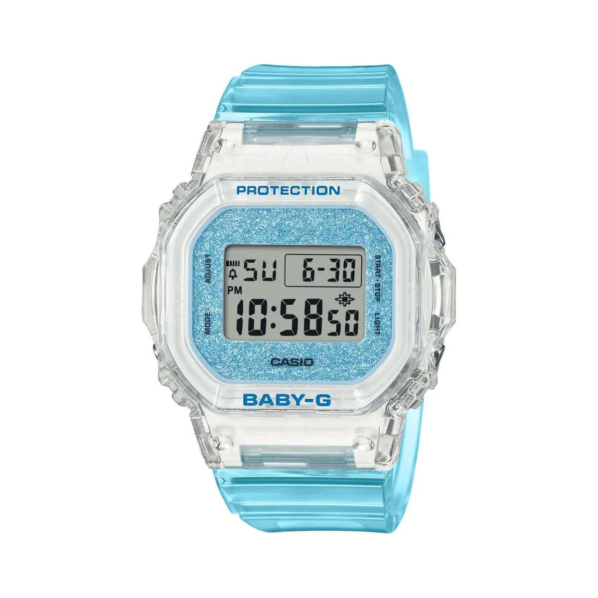 G-shock BGD-565 Series BGD565GC-2 Transparent Blue Resin Women`s Watch by Casio