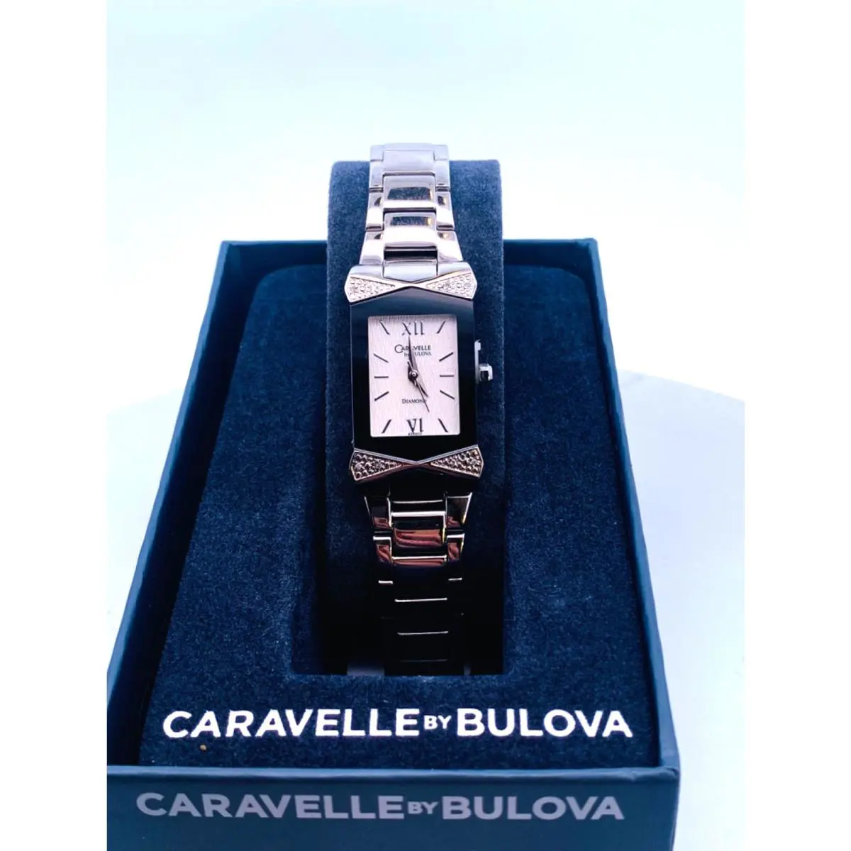 Caravelle By Bulova Diamond Bezel Tank 40th Ann Award Watch
