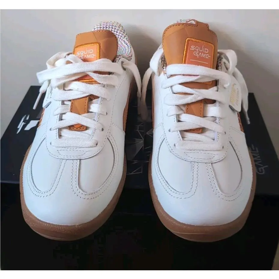 Puma shoes - PUMA x SQUID GAME Palermo - 401074-01 - Warm White/Pumpkin Pie 1