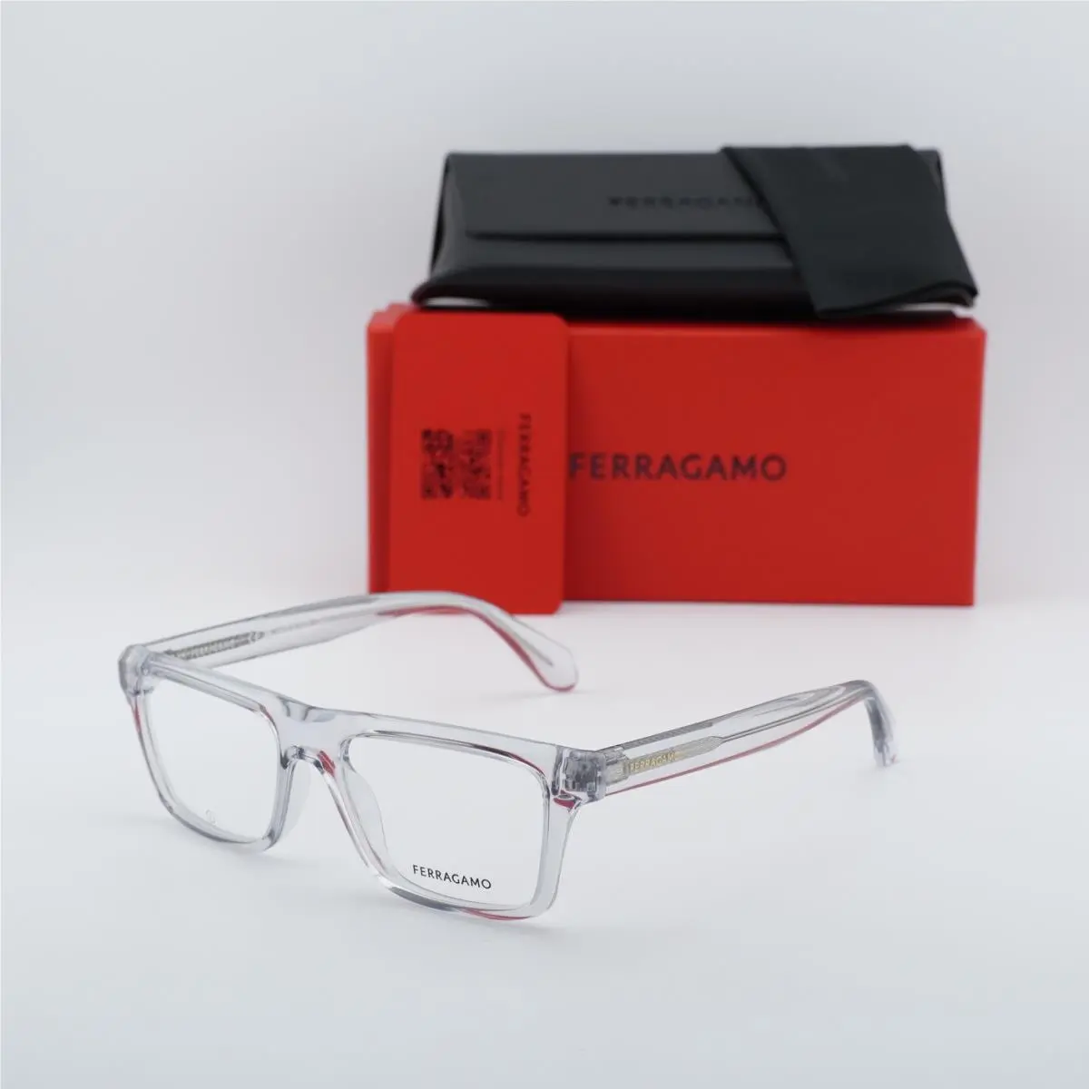 SF2988 050 Light Crystal Grey 54mm Eyeglasses by Salvatore Ferragamo