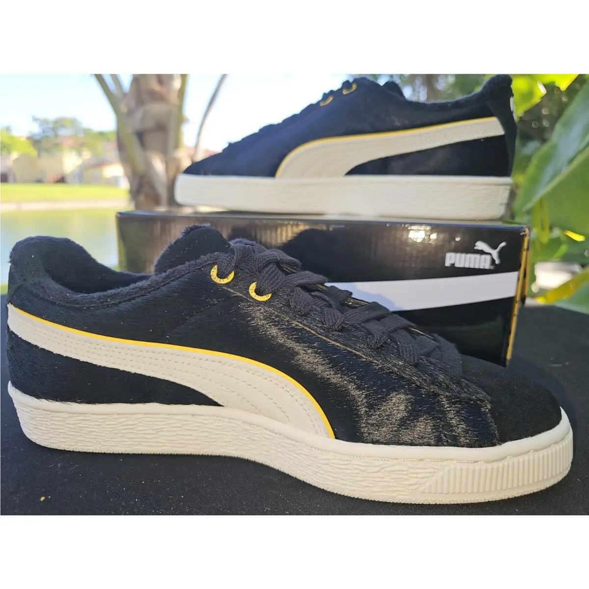 Puma shoes - PUMA Suede - Suede - 398798-01 - Black, Manufacturer: Black/Pelé Yellow (UPC: 197670881647) 6