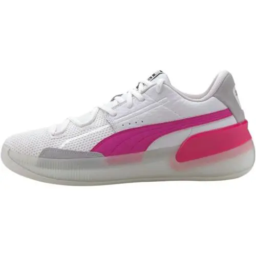Puma Clyde Hardwood Mens Athletic Shoes Basketball US 14M Sneakers - White/Pink