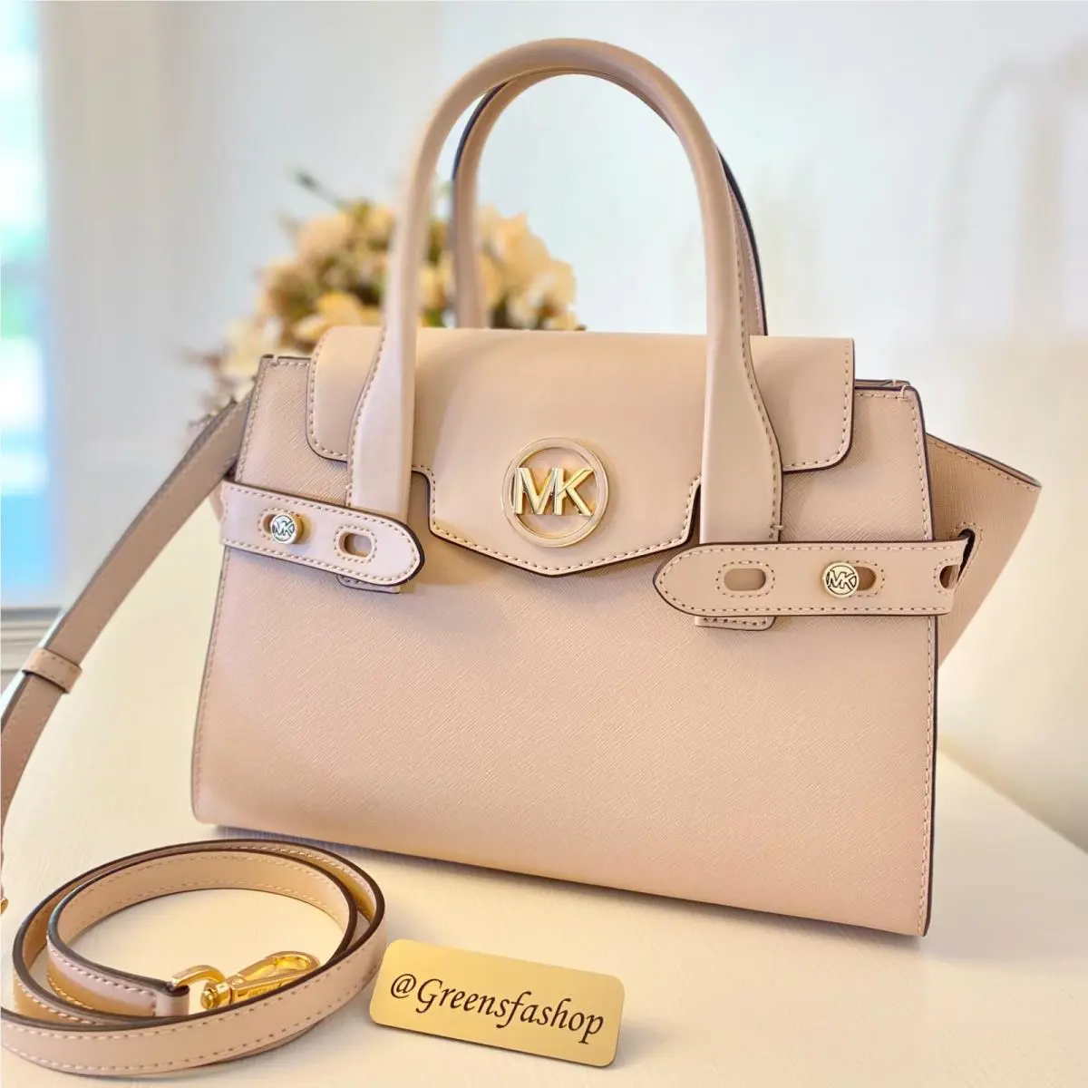 Michael Kors Purse Carmen Medium Flap Satchel Shoulder Bag