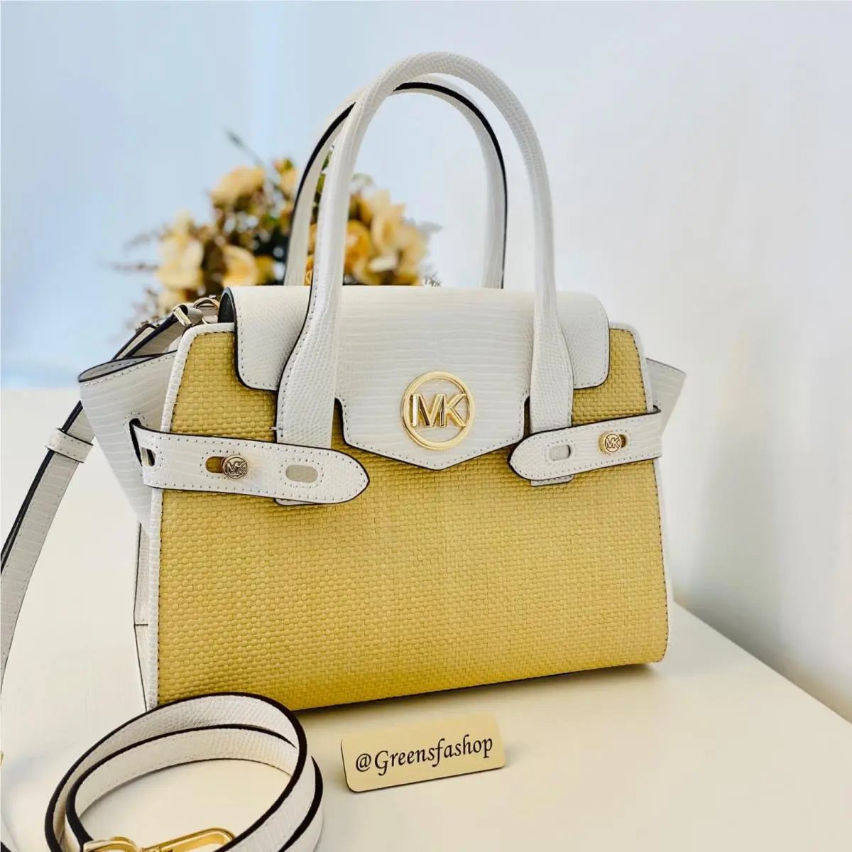 Michael Kors Purse Carmen Medium Flap Satchel Shoulder Bag