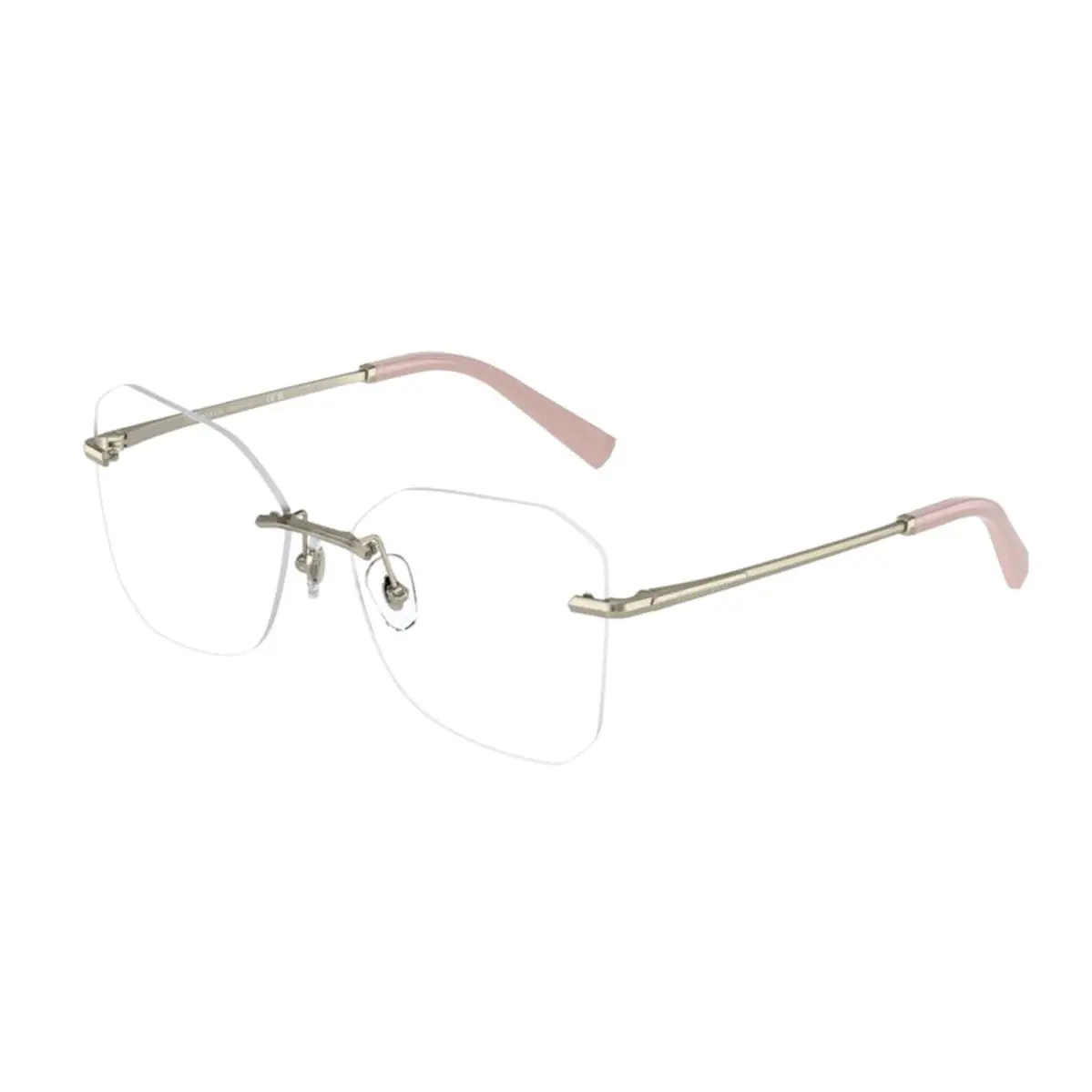 Tiffany Co Eyeglasses TF 1150 6021 55-15 140 Gold Pink Rimless Frames