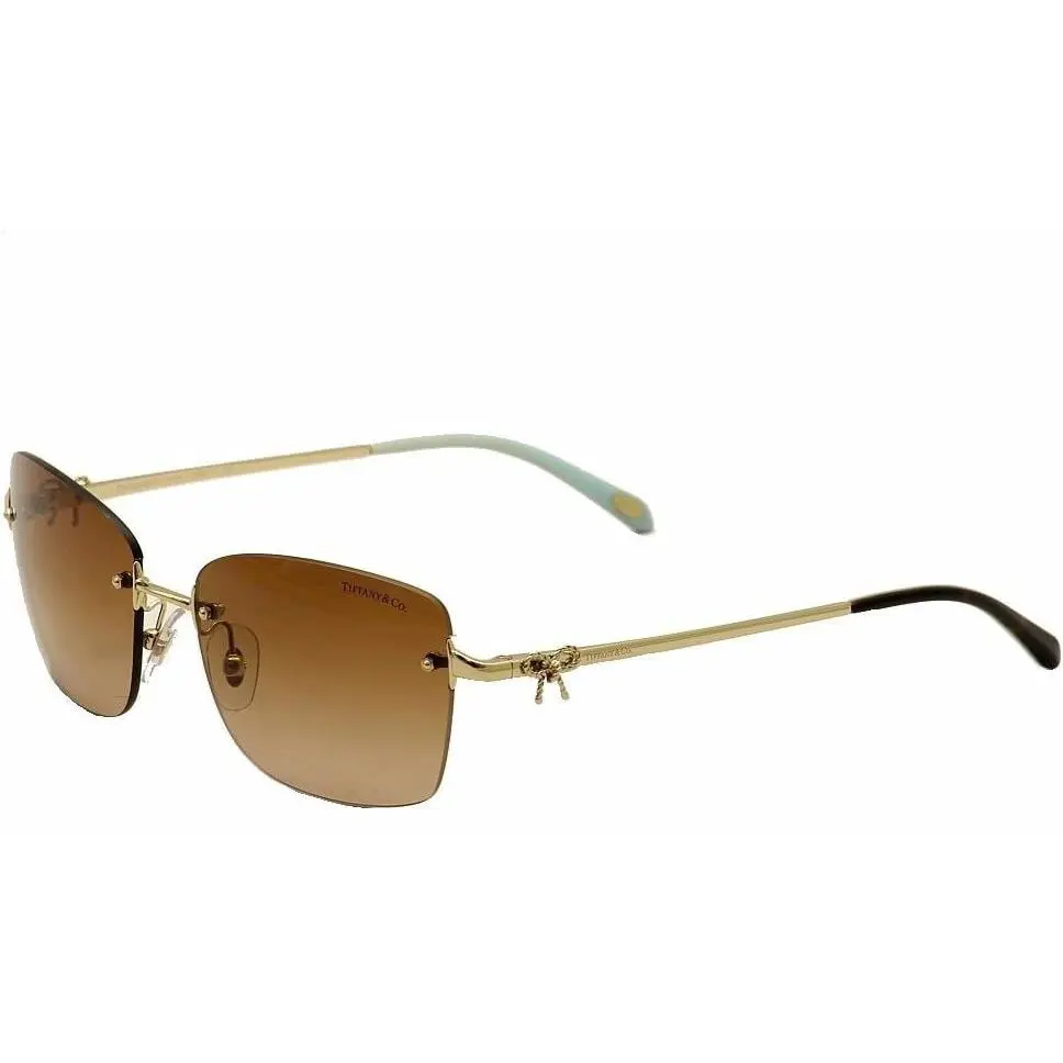 Tiffany Co Sunglasses TF3045 60213B 56mm Pale Gold / Gradient Brown Lens
