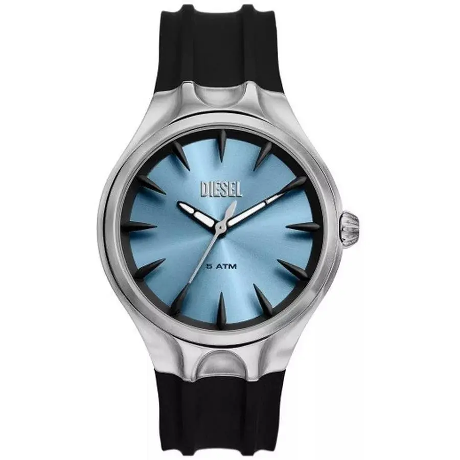 DZ2216 Streamline Three-hand Blue Dial Black Leather Straps Mens Watch by Diesel