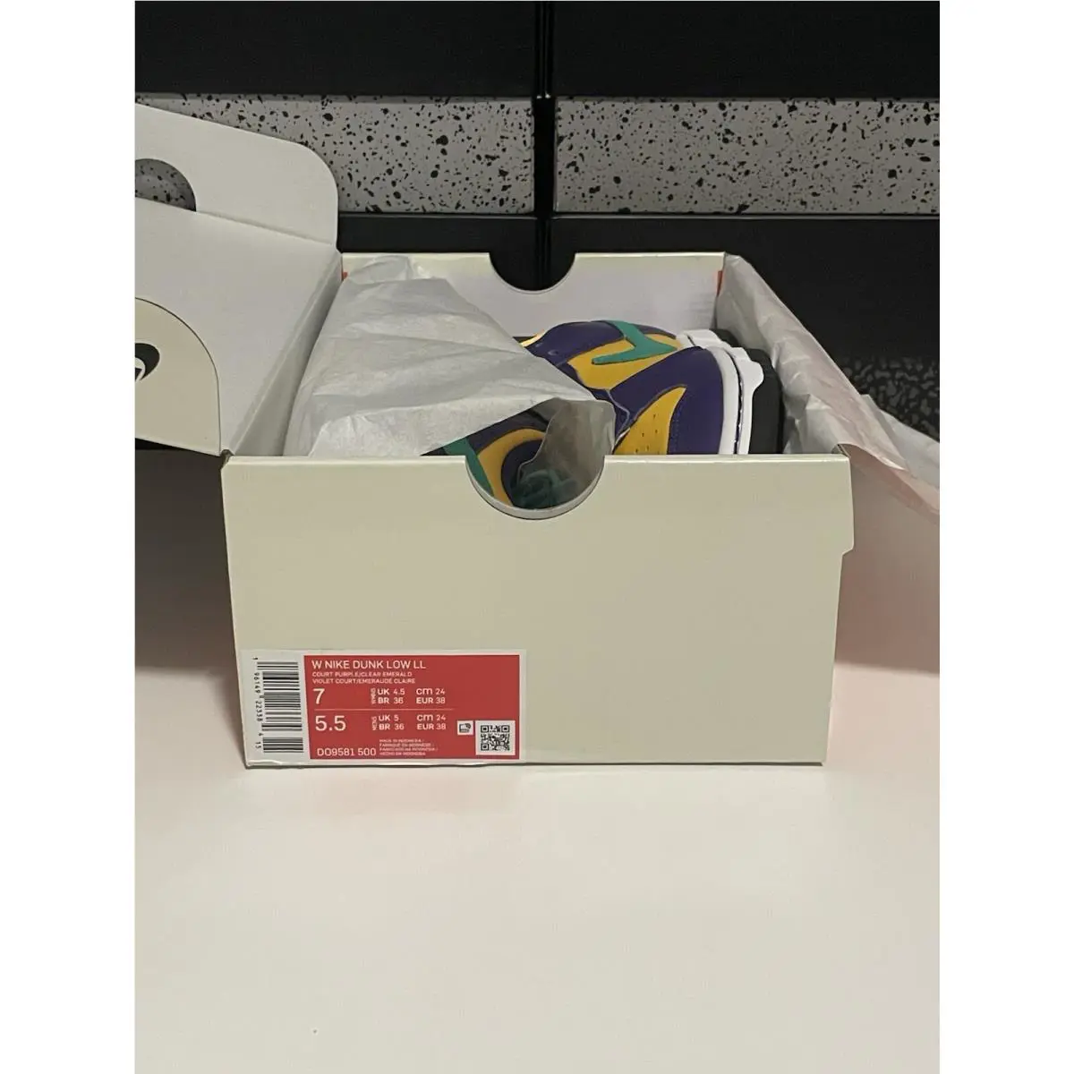 Nike shoes - Nike Dunk Low LL - Dunk Low - DO9581-500 - Court Purple/Clear Emerald 6