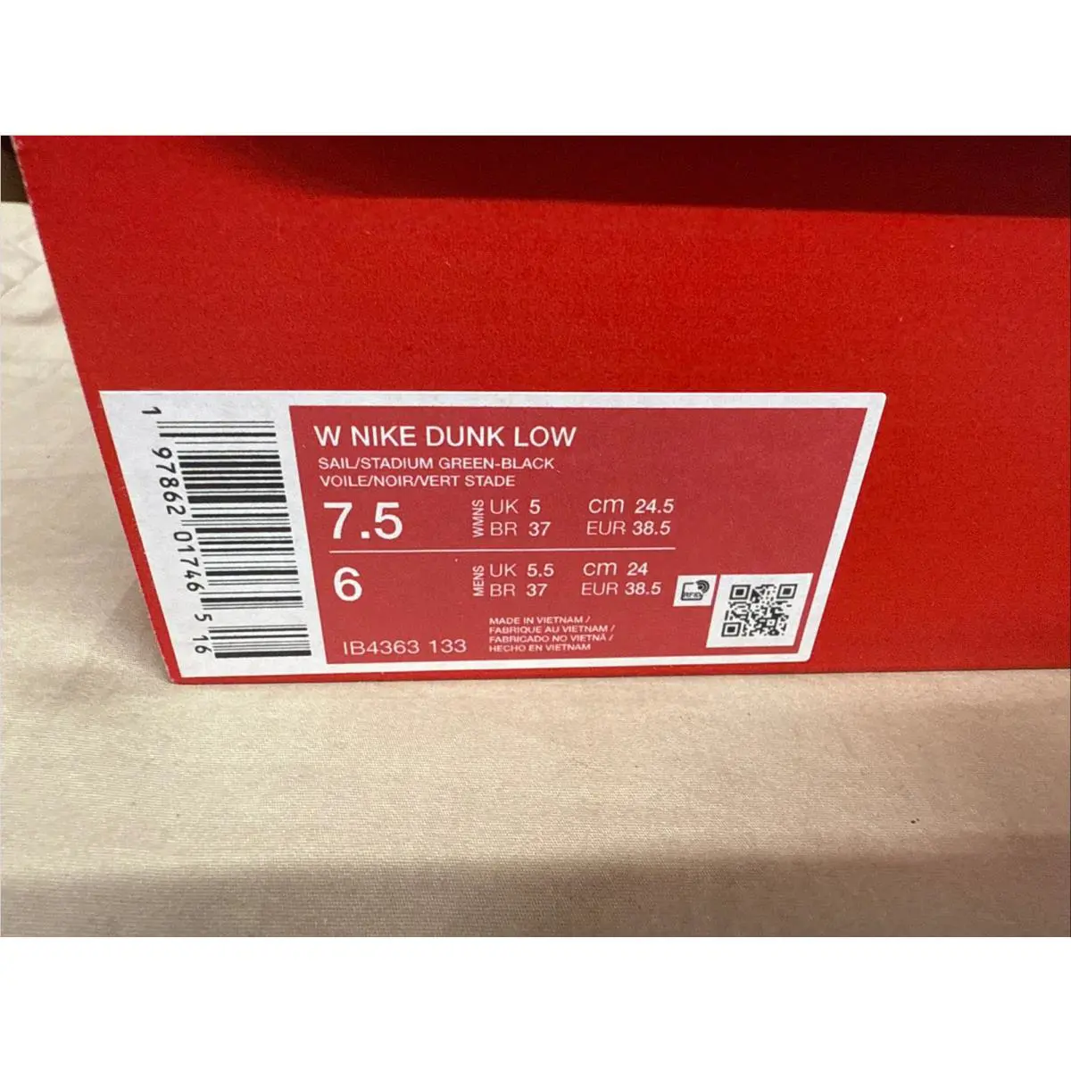 Nike shoes - Nike Dunk Low - Dunk Low - IB4363-133 - SAIL/STADIUM GREEN-BLACK 0