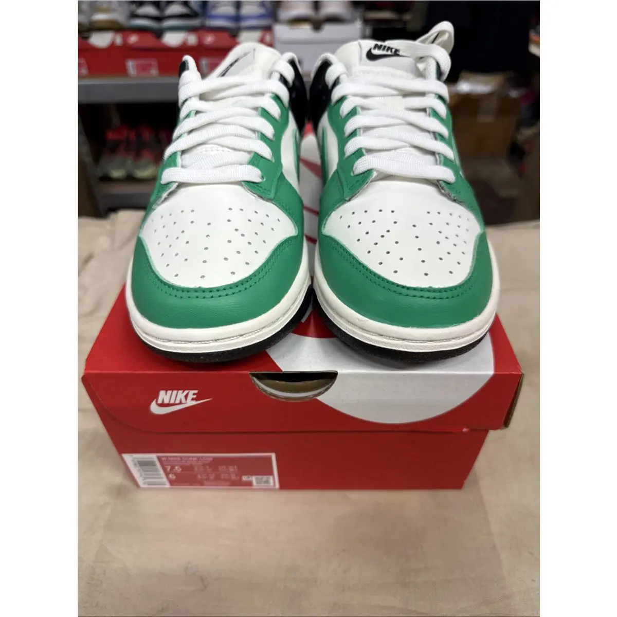 Nike shoes - Nike Dunk Low - Dunk Low - IB4363-133 - SAIL/STADIUM GREEN-BLACK 7