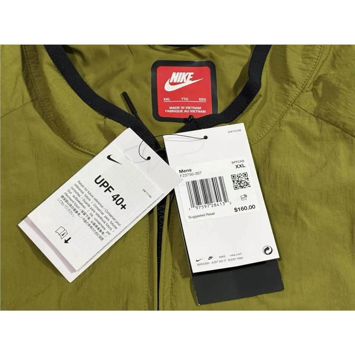 Nike clothing - Nike 24F/W Tech Woven Jacket - FZ0750-307 - Pacific Moss/Black (UPC: 197597284132) 8