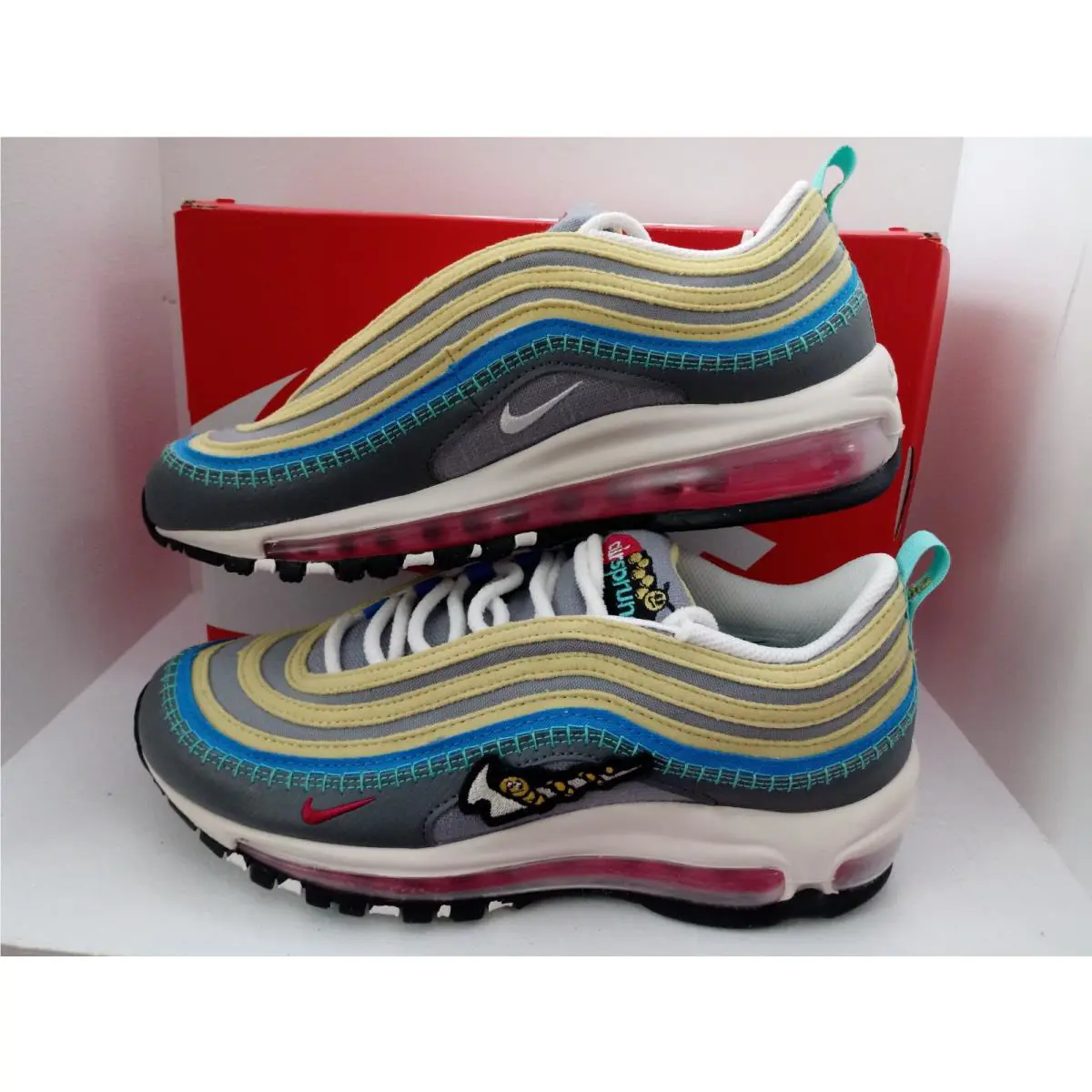 Nike shoes - NIKE AIR MAX 97 GS - 921522-108 - WHITE/VOLT-BLACK-PURE PLATINUM & IRON GREY/PHANTOM, :: WHITE/GREEN 23