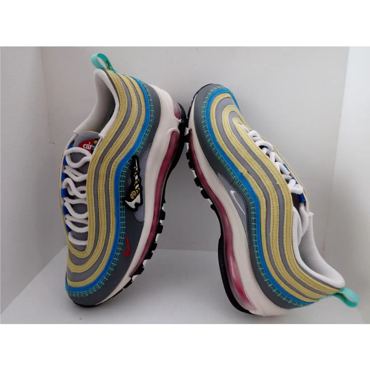 Nike shoes - NIKE AIR MAX 97 GS - 921522-108 - WHITE/VOLT-BLACK-PURE PLATINUM & IRON GREY/PHANTOM, :: WHITE/GREEN 27