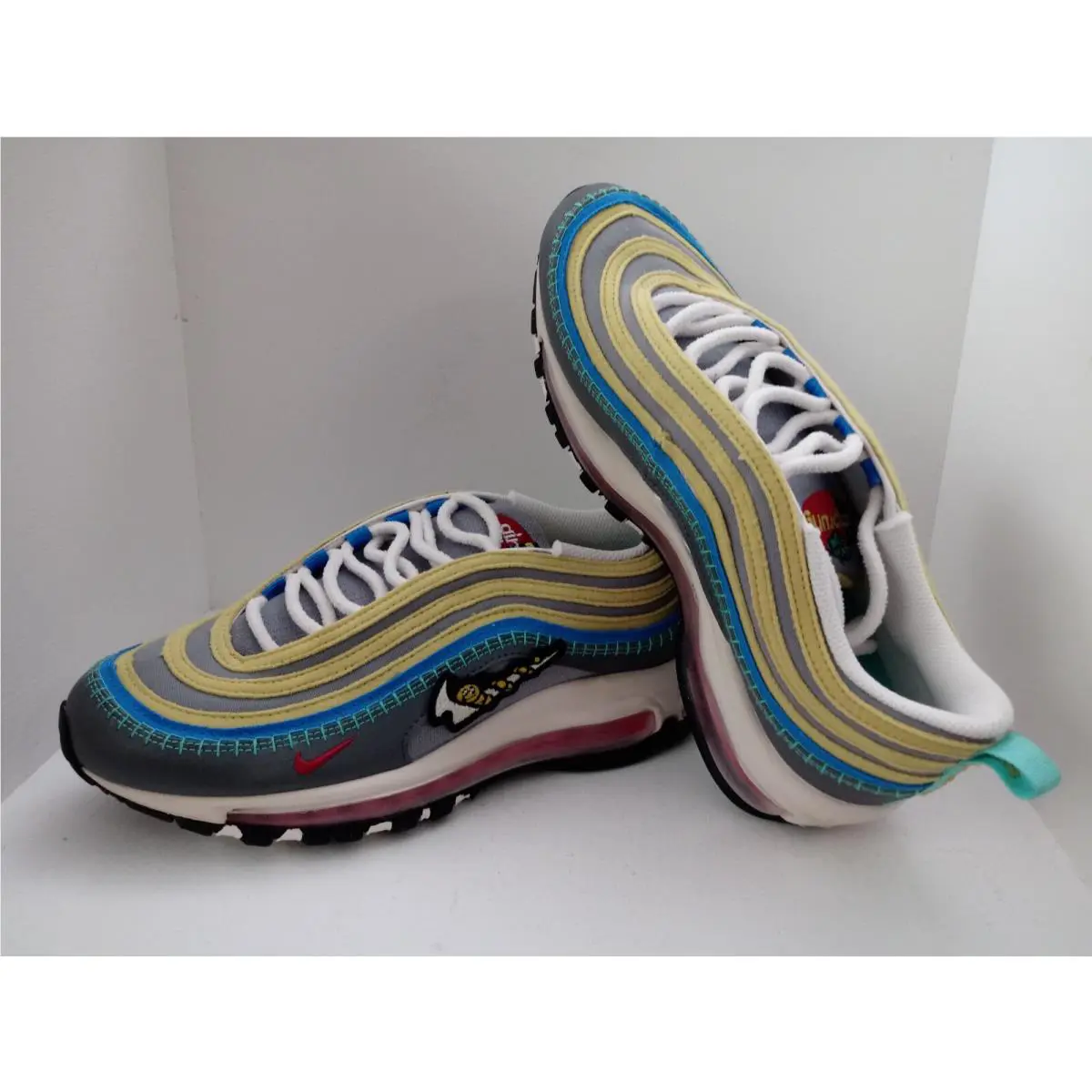 Nike shoes - NIKE AIR MAX 97 GS - 921522-108 - WHITE/VOLT-BLACK-PURE PLATINUM & IRON GREY/PHANTOM, :: WHITE/GREEN 28
