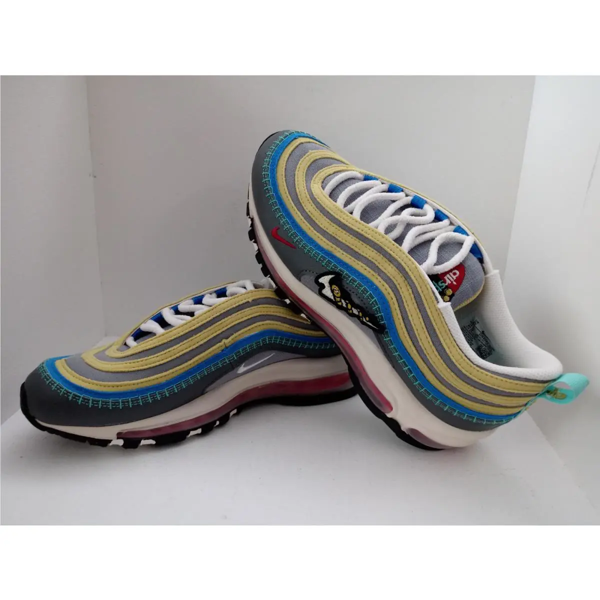 Nike shoes - NIKE AIR MAX 97 GS - 921522-108 - WHITE/VOLT-BLACK-PURE PLATINUM & IRON GREY/PHANTOM, :: WHITE/GREEN 29