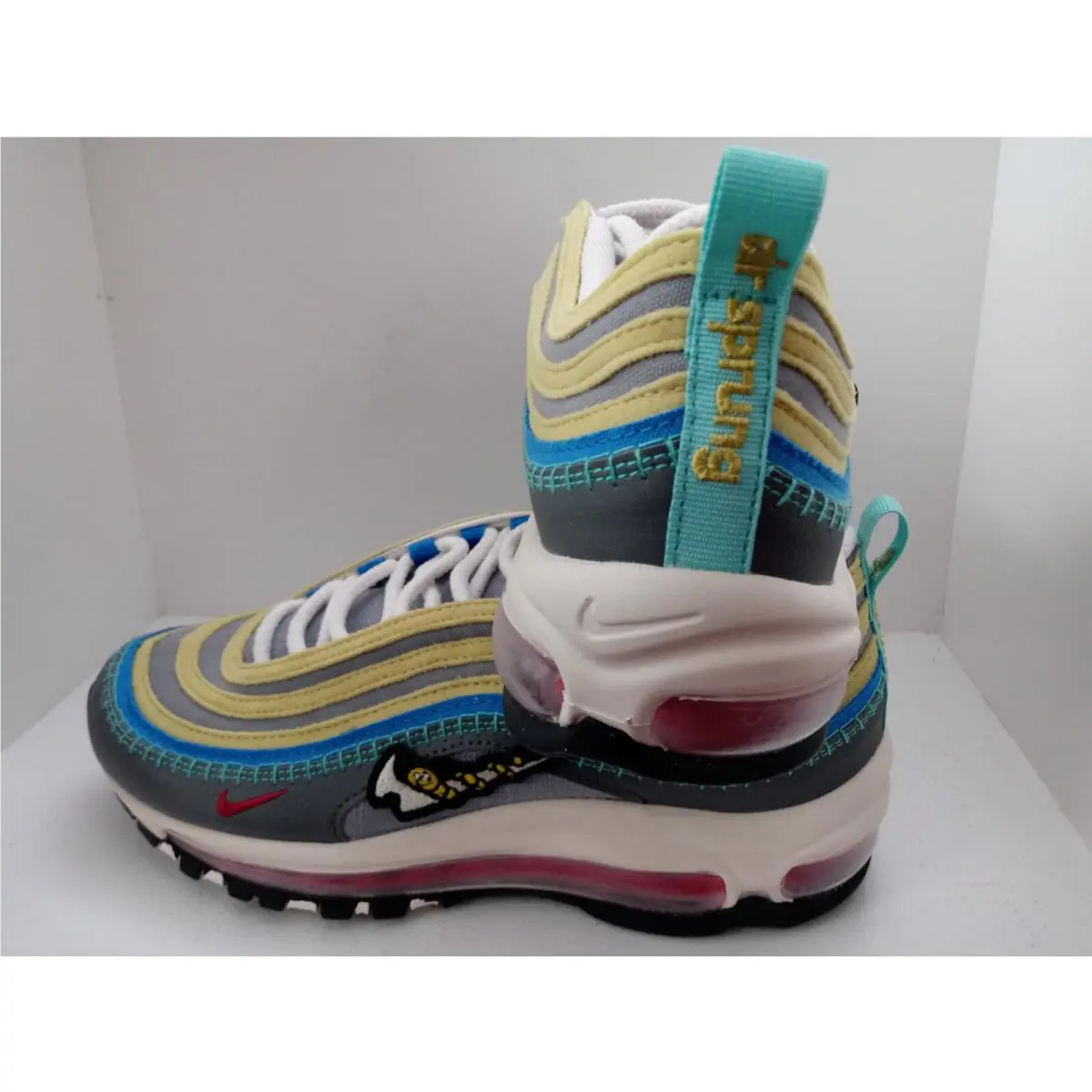 Nike shoes - NIKE AIR MAX 97 GS - 921522-108 - WHITE/VOLT-BLACK-PURE PLATINUM & IRON GREY/PHANTOM, :: WHITE/GREEN 32