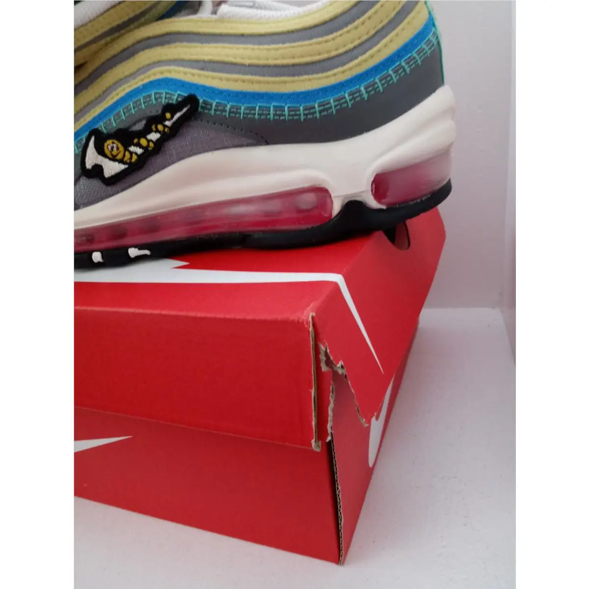 Nike shoes - NIKE AIR MAX 97 GS - 921522-108 - WHITE/VOLT-BLACK-PURE PLATINUM & IRON GREY/PHANTOM, :: WHITE/GREEN 34