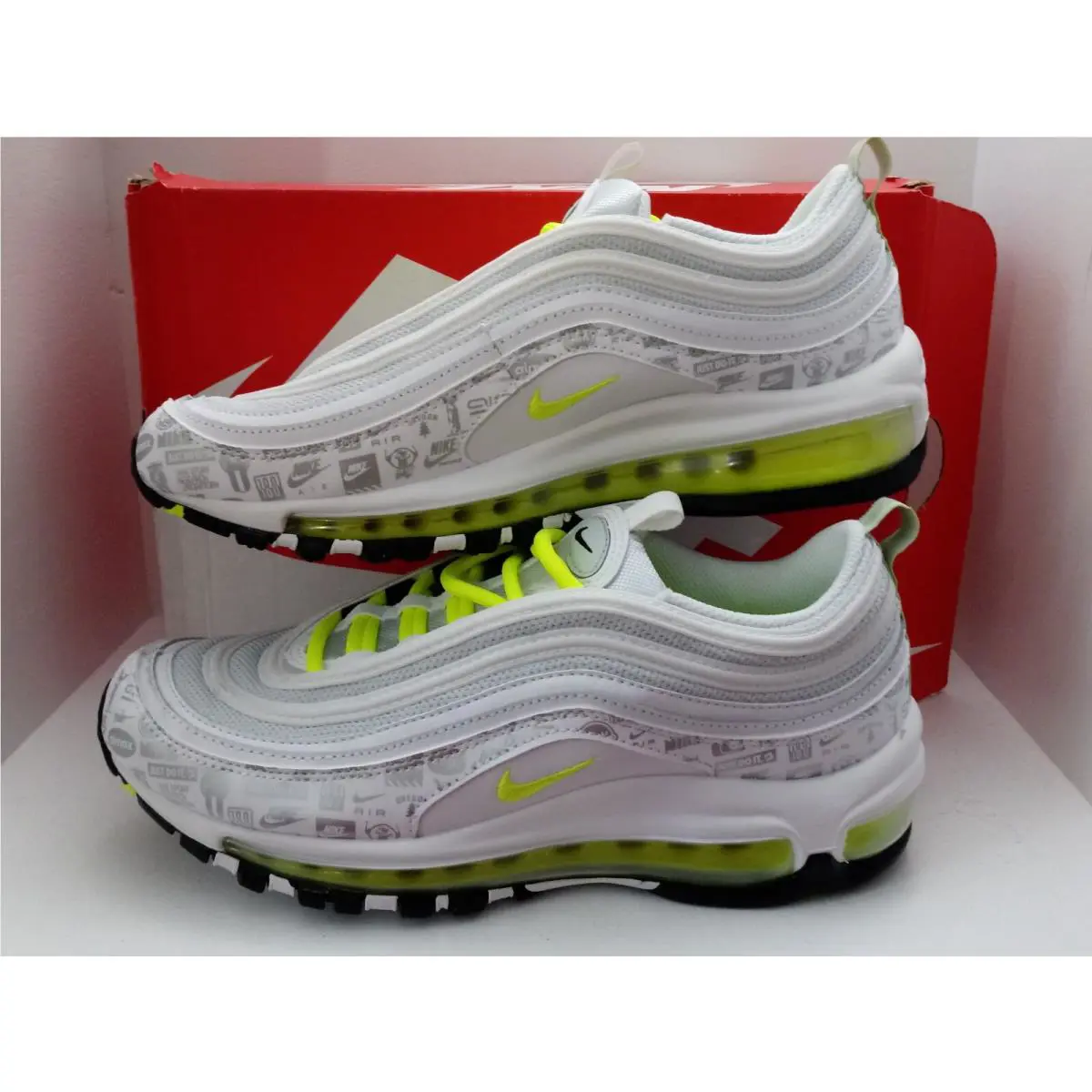 Nike shoes - NIKE AIR MAX 97 GS - 921522-108 - WHITE/VOLT-BLACK-PURE PLATINUM & IRON GREY/PHANTOM, :: WHITE/GREEN 11