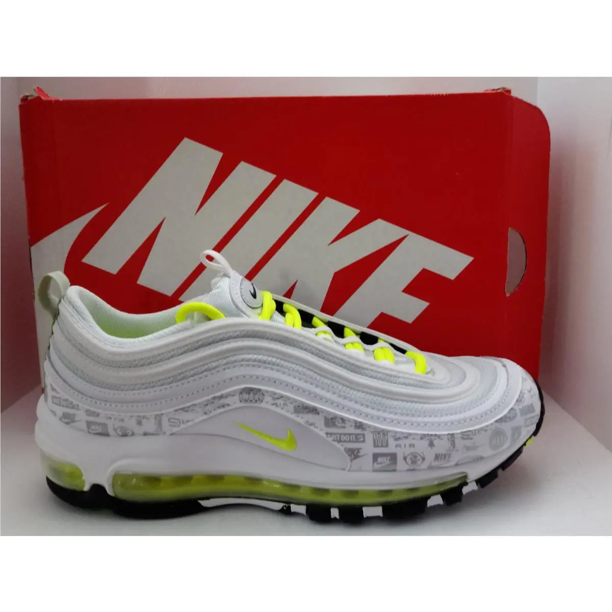 Nike shoes - NIKE AIR MAX 97 GS - 921522-108 - WHITE/VOLT-BLACK-PURE PLATINUM & IRON GREY/PHANTOM, :: WHITE/GREEN 13