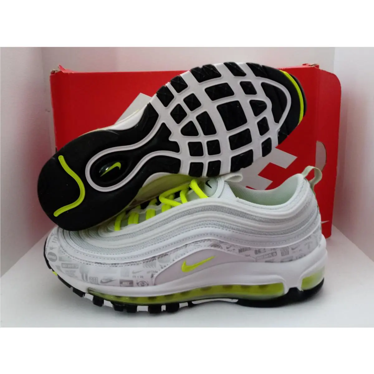 Nike shoes - NIKE AIR MAX 97 GS - 921522-108 - WHITE/VOLT-BLACK-PURE PLATINUM & IRON GREY/PHANTOM, :: WHITE/GREEN 14