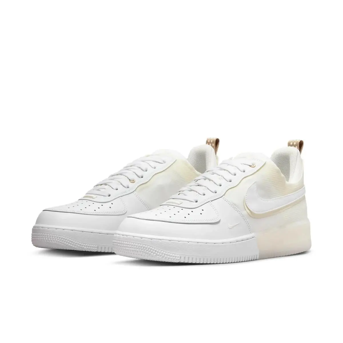 Nike Air Force 1 React DH7615-100 Sneakers Men`s Coconut Milk Lifestyle Shoes