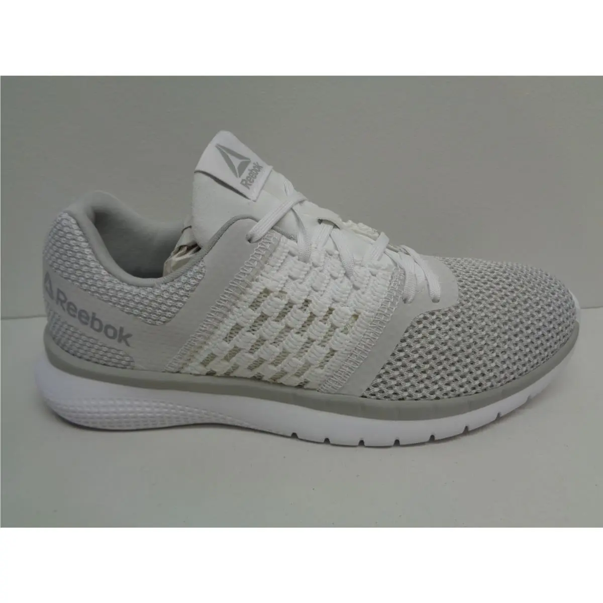 Reebok Size 9.5 M PT Prime Runner White Steel Running Sneakers Womens Shoes