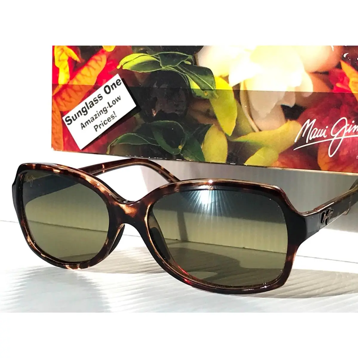 Maui Jim Cloud Break Tortoise Polarized HT Green Glass Sunglass HTS700-10