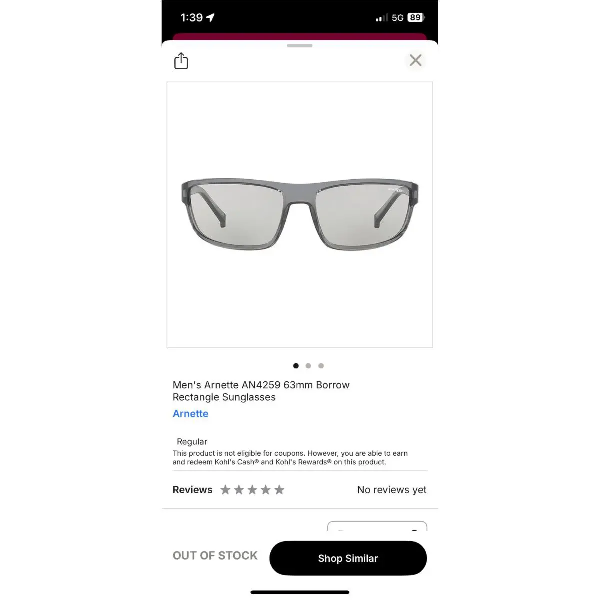 Arnette Borrow Shiny Transparent Grey Sunglasses AN4259
