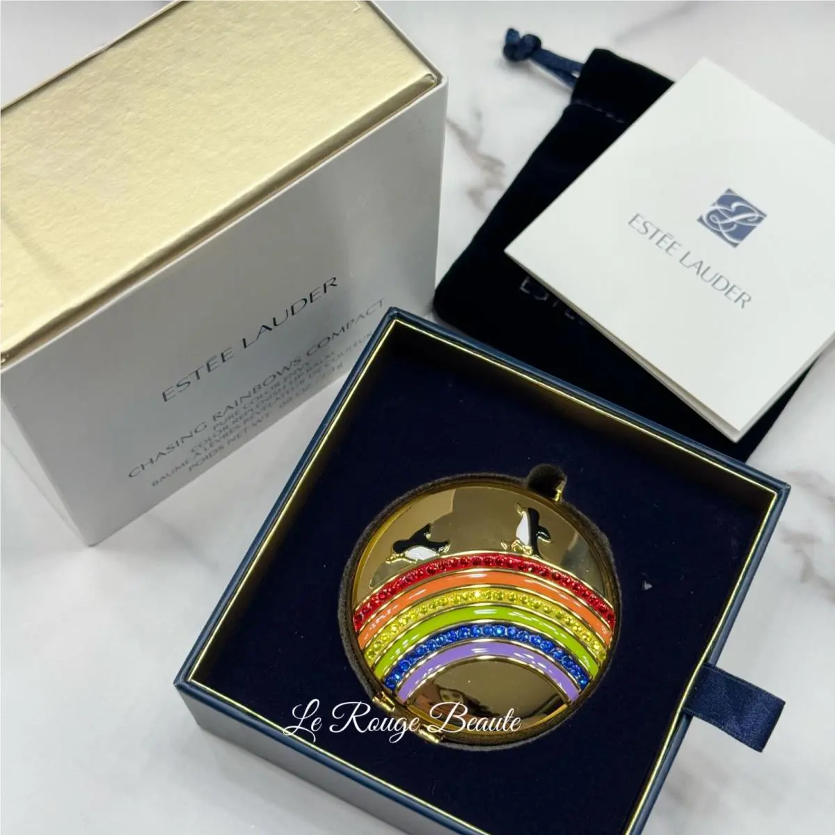 Estee Lauder Chasing Rainbows Lip Balm Compact - Metal Rhinestone Collective